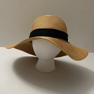 LOFT Straw Sun Hat with Black Band